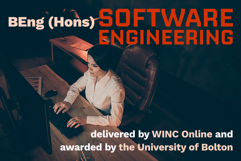 BEng (Hons) Software Engineering, delivered by WINC Online and awarded by the University of Bolton Package